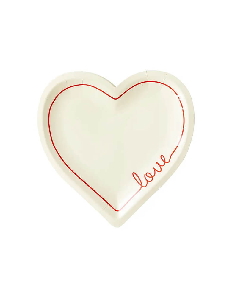 White Love Heart Shaped Plates (Set of 8)