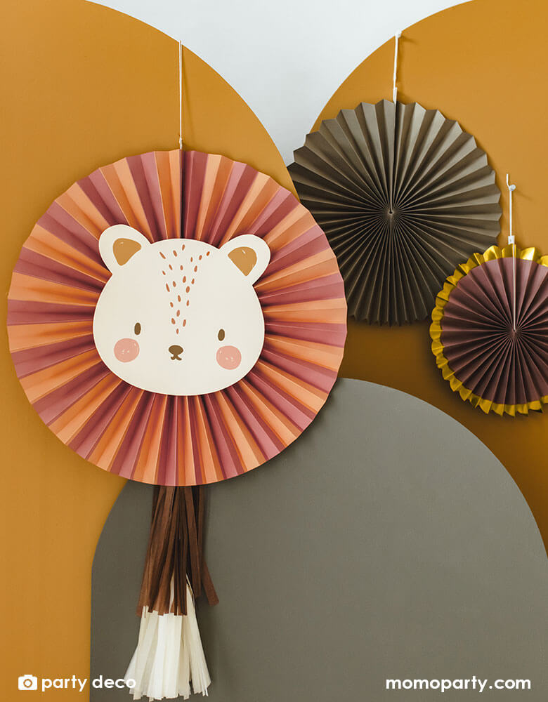 Wild One Lion Party Fan Set (Set of 3)