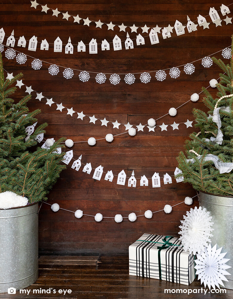 Winter White Felt Snowflakes Banner