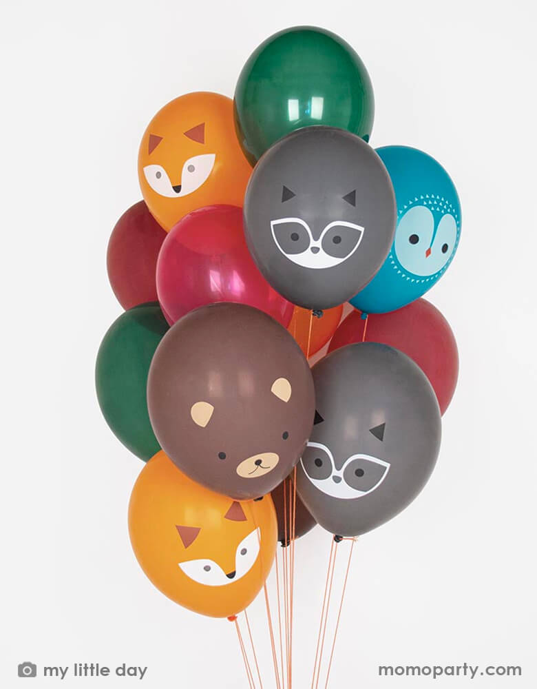Woodland Animal Latex Balloon Mix (Set of 5)