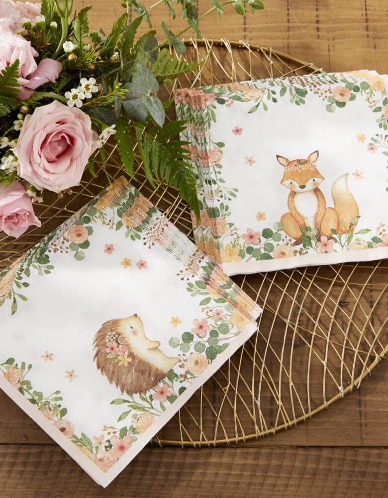 Woodland Baby Napkins - Pink by Kate Aspen