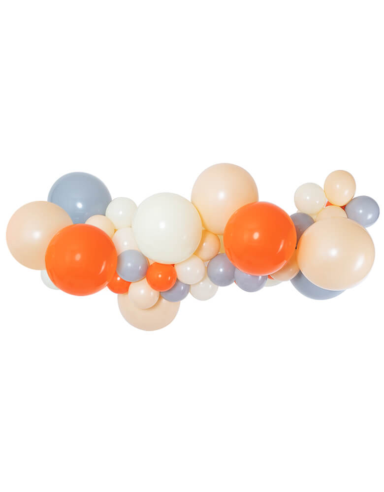 Woodland party gray white blush and orange Balloon garland