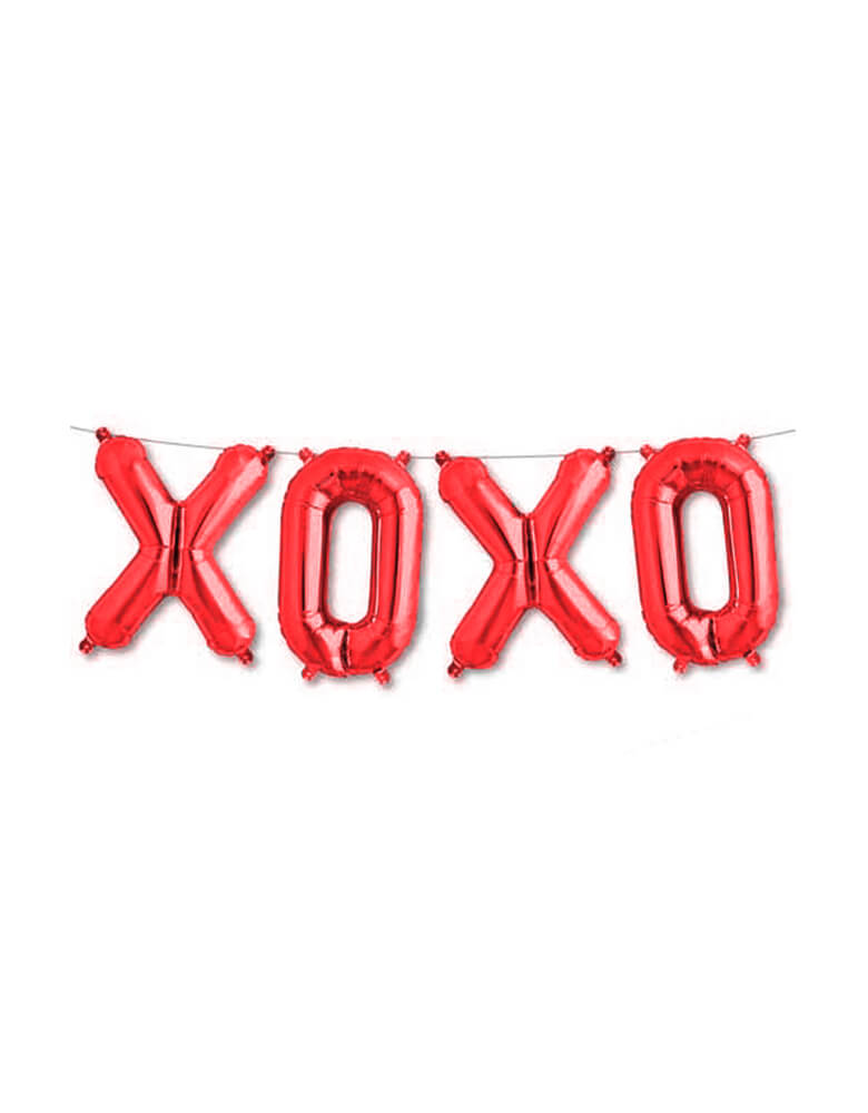 Northstar Balloons - Red XOXO 16" Letter Balloon Kit. Celebrate Valentine's Day with this XOXO red mylar balloon set! Perfect For Vday celebration or a love-themed party!