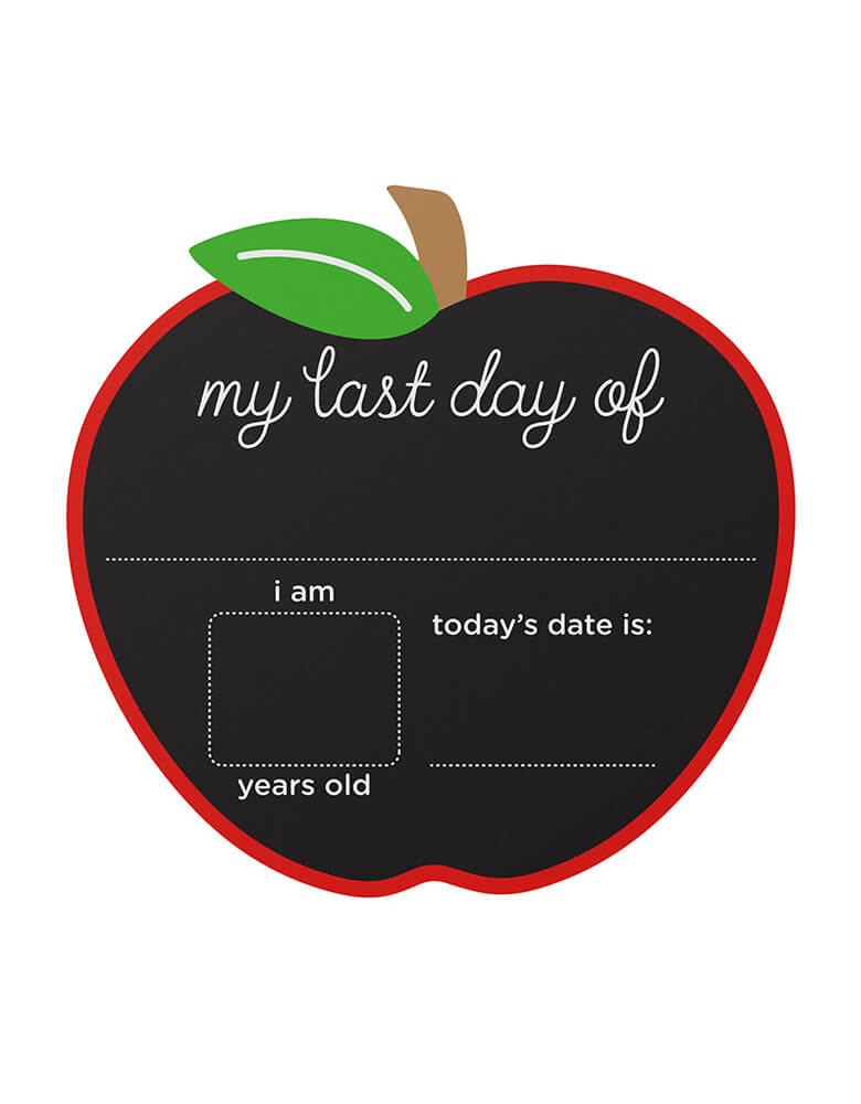 First and Last Day Reversible Apple Chalkboard Sign