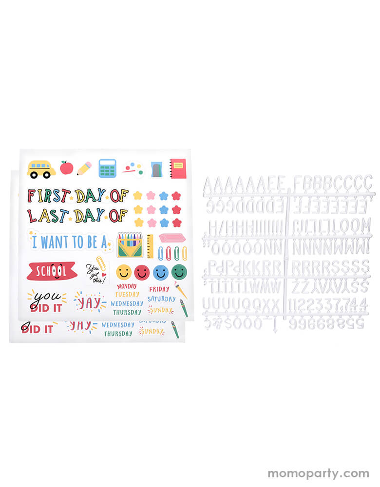 First or Last Day of School Letterboard Set with Stickers