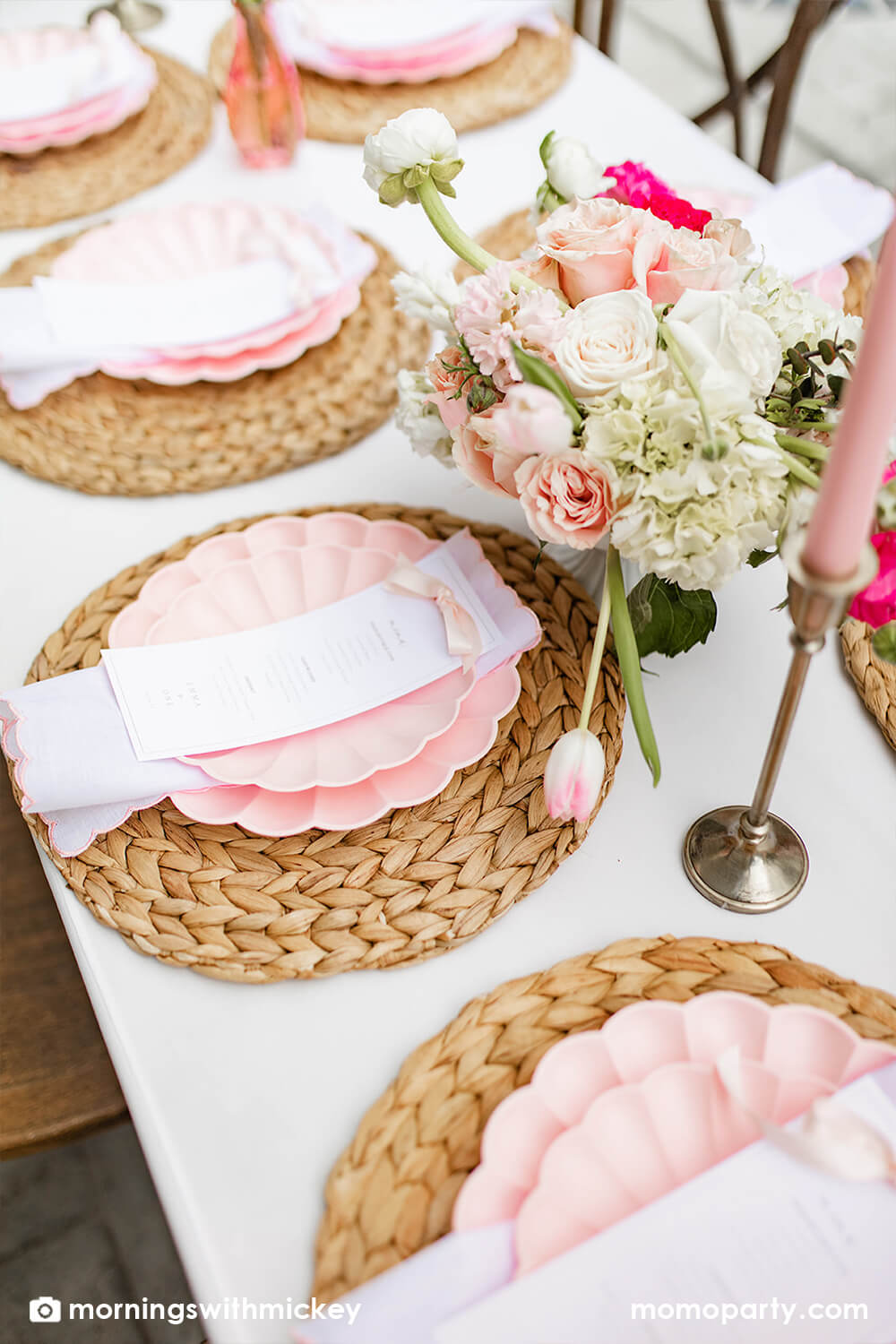 Pale Pink Simply Eco Large Plates (Set of 8)