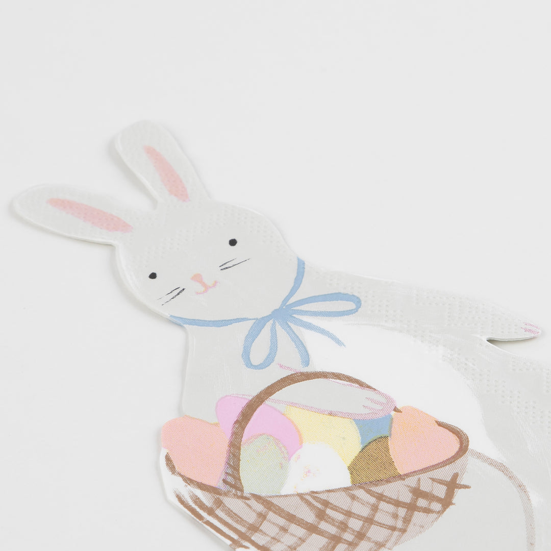 Bunny With Basket Napkins (Set of 16)