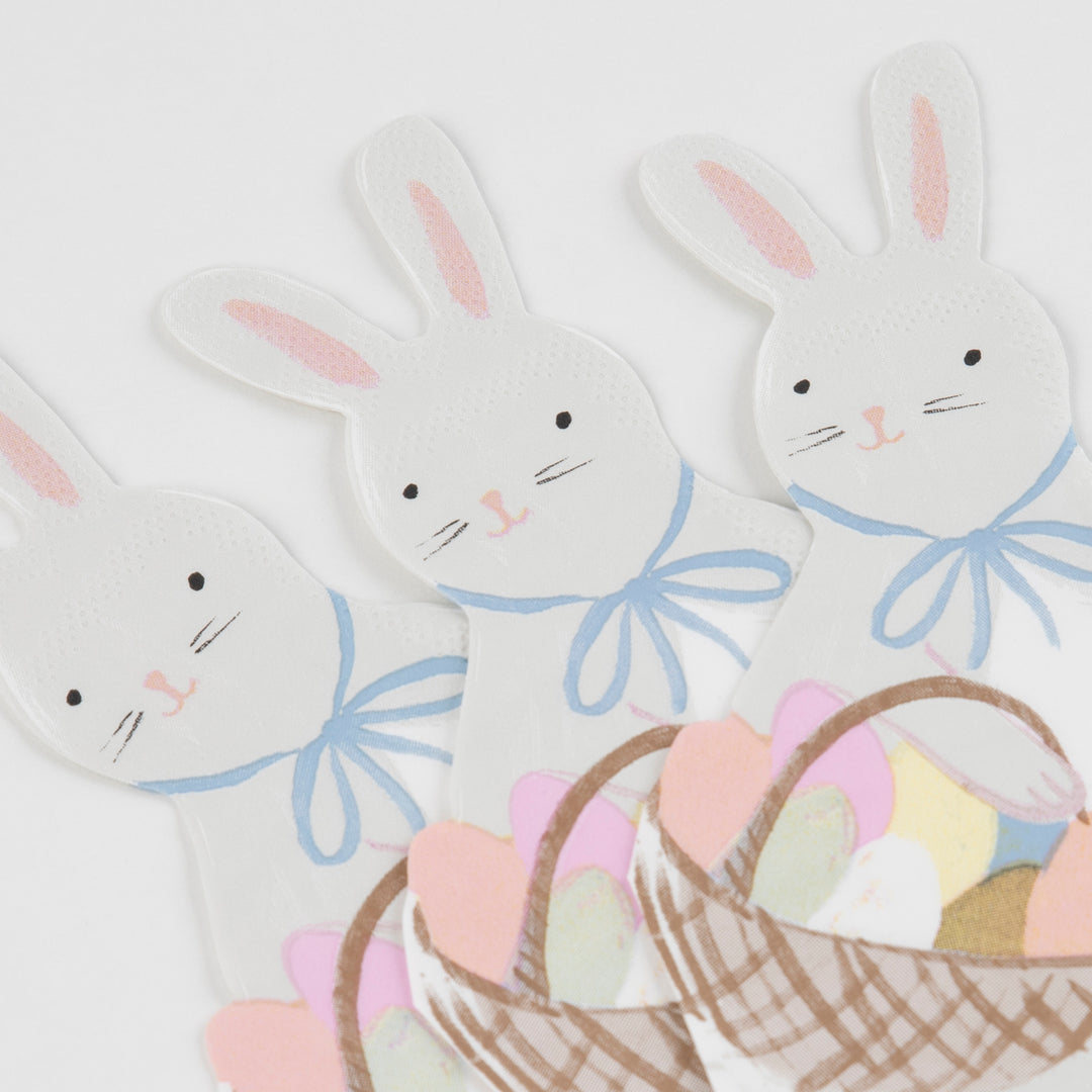 Bunny With Basket Napkins (Set of 16)