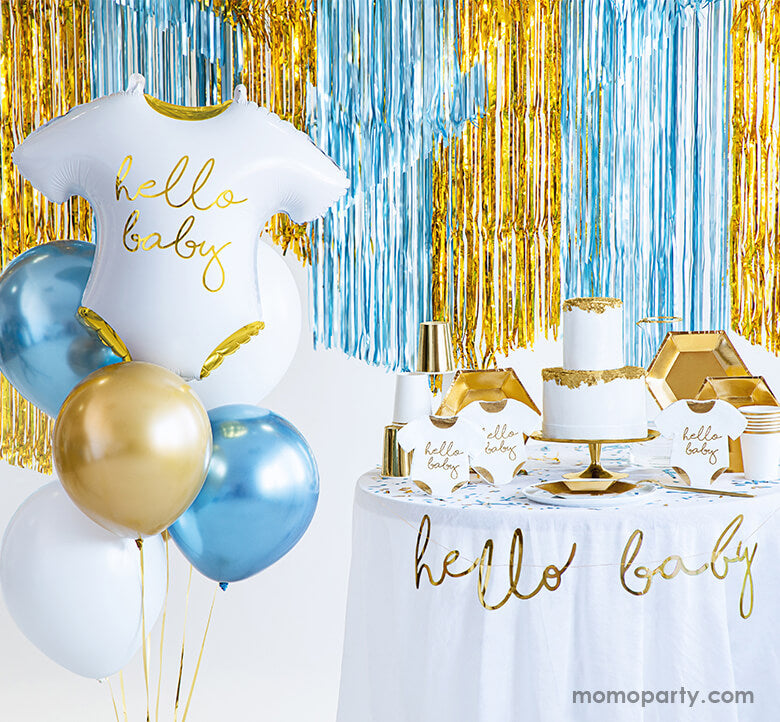 Hello Baby Gold Banner