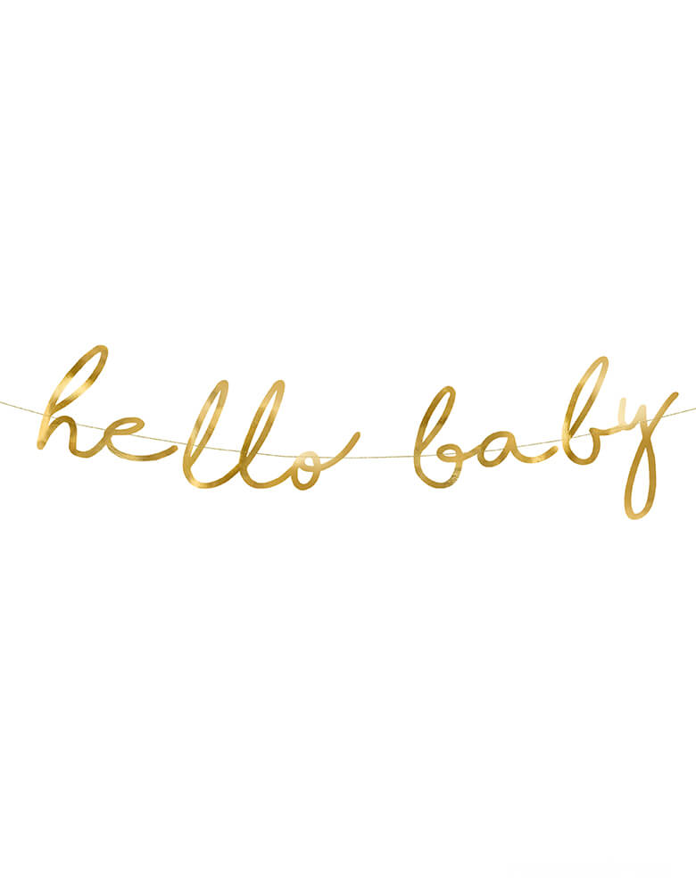Hello Baby Gold Banner