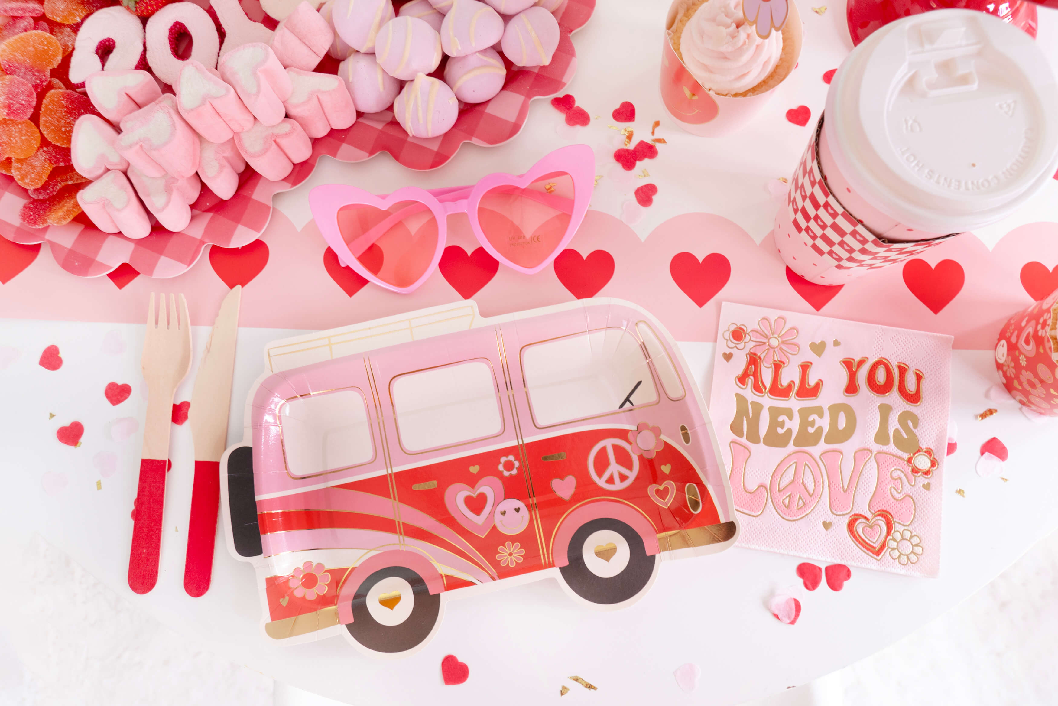 Hearts & Flamingos Valentine Pencils - 12 Piece Set