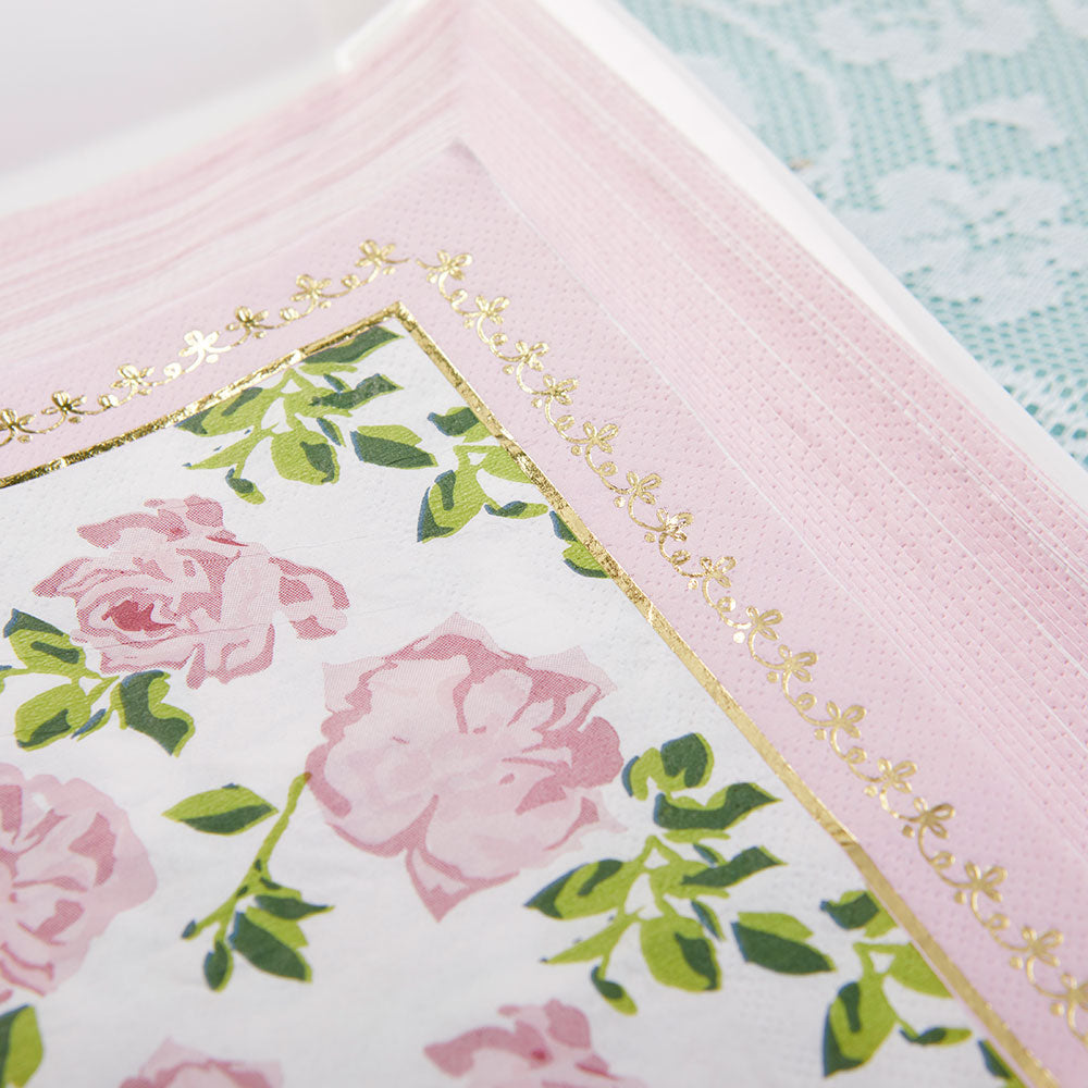 Tea Time Whimsy Napkins - Pink (Set of 30)