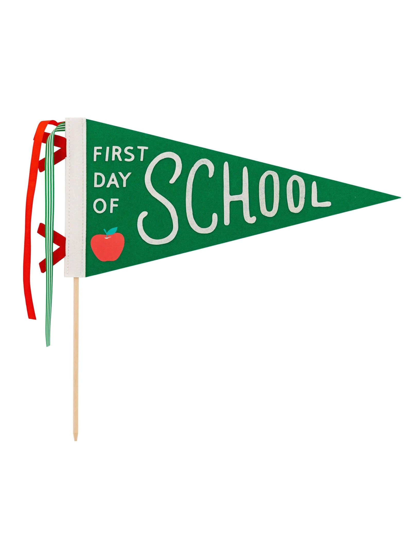 Momo Party's First Day of School Apple Felt Pennant by My Mind's Eye. Perfect for back-to-school parties, this pennant will add a touch of fun and nostalgia to the event. Show off your school spirit and get ready to party!