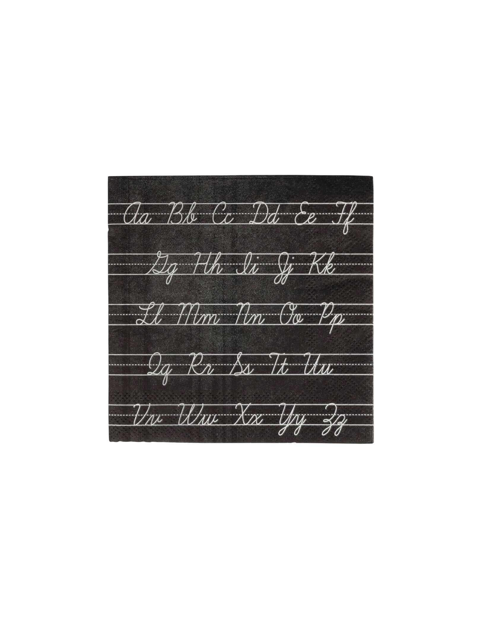 Momo Party's 5" x 5" Cursive Abcs Paper Small Napkins by My Mind's Eye. Perfect for back to school celebrations, these napkins are the essential touch to any party. Keep the fun going by using them to clean up spills and messes, all while adding a touch of charm to your special school themed event.
