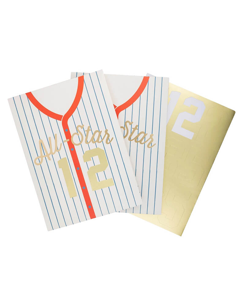 Momo Party's All Star Baseball Treat Bags by My Mind's Eye. Comes in a set of 8 bags. Perfect for any baseball party, each bag comes with number stickers for a personalized touch. Step up your game and add a fun twist to your treat bags!
