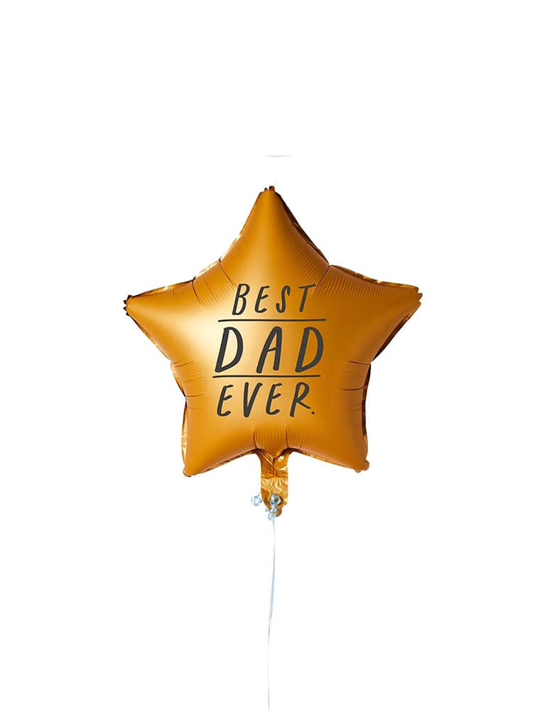 Momo Party's 18" gold Best Dad Ever Foil Balloon by Hooty Balloo. 