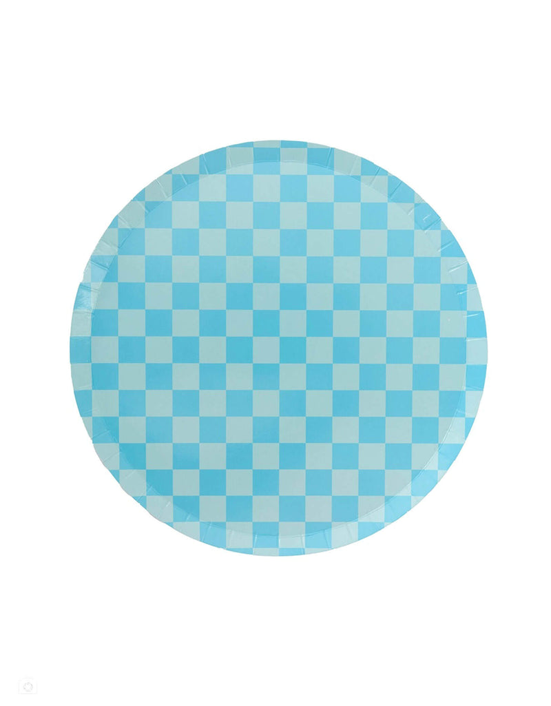 Check It! Blue Checkered Dessert Plates (Set of 8)