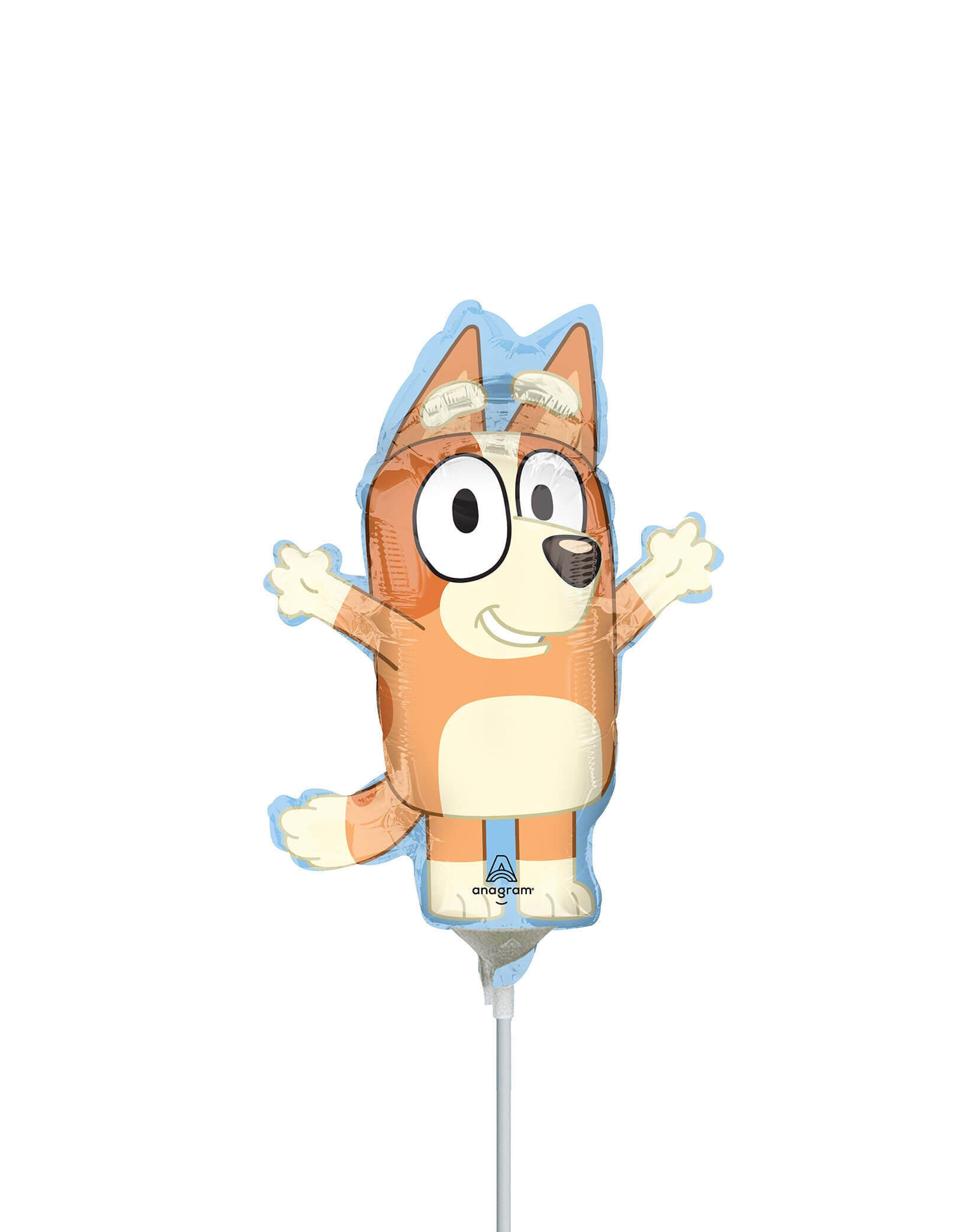 Momo Party's 9" x 12" Bingo Mini Foil Balloon. This adorable air-filled decoration brings your favorite playful pup to your child's Bluey themed birthday party, making celebrations extra cheerful and colorful. Perfect for brightening up your balloon garland with a cute, lively touch!