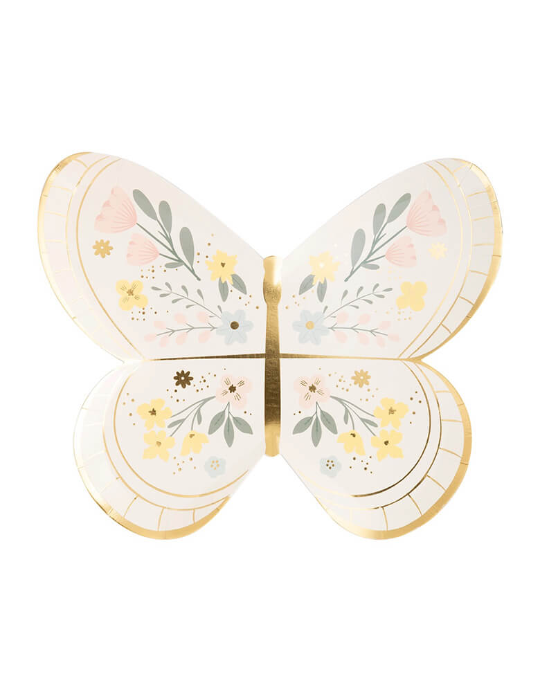Momo Party's 10" Butterfly Plates by My Mind's Eye. Featuring delicate butterfly designs and subtle gold foil accents, these plates will elevate any occasion. Perfect for both casual and formal gatherings, these napkins are sure to bring a smile to your guests' faces.