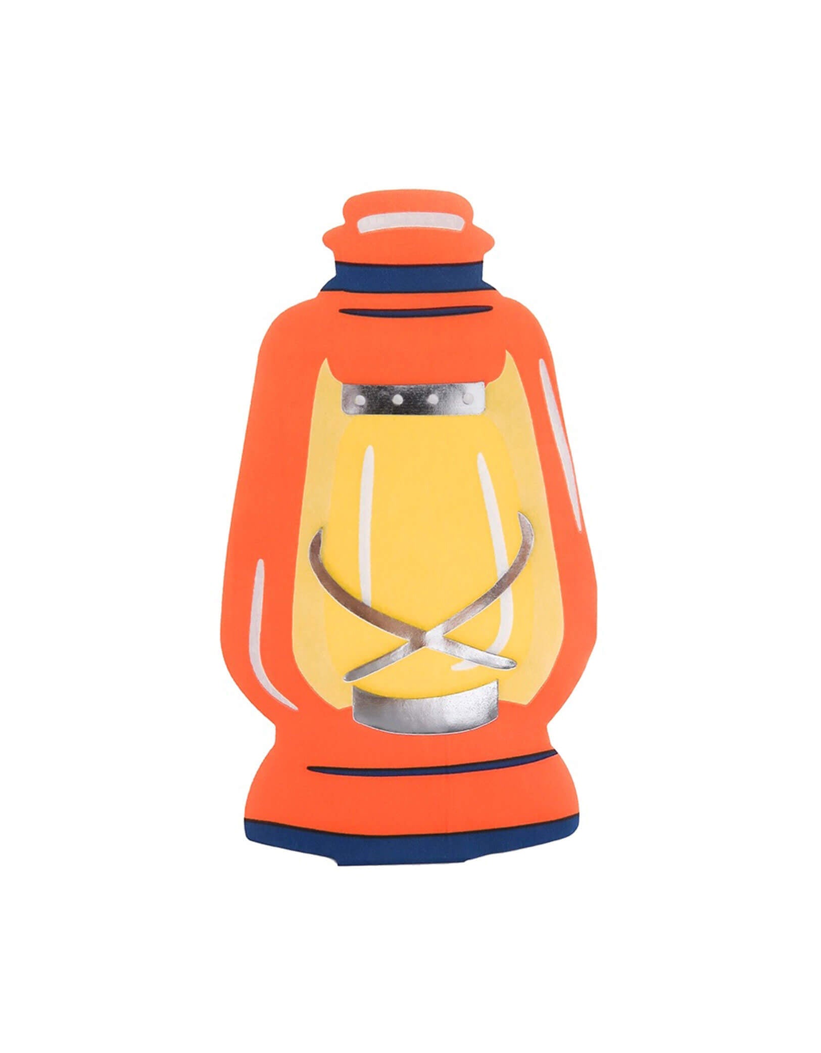 Momo Party's 3.75" x 7" Camp Explorer Lantern shaped Guest Napkin by Daydream Society on a white background.
