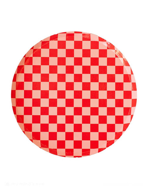 Check It! Cherry Red Checkered Dinner Plates (Set of 8)