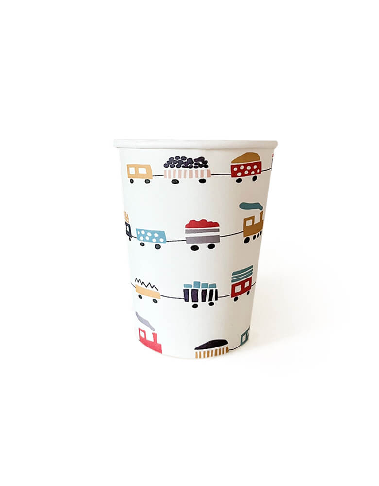 Chug along with these adorable Choo Choo Train Cups by Josi James from Momo Party! Perfect for a train-themed party, these colorful cups will add a touch of cuteness to any toddler's celebration. All aboard the fun train!
