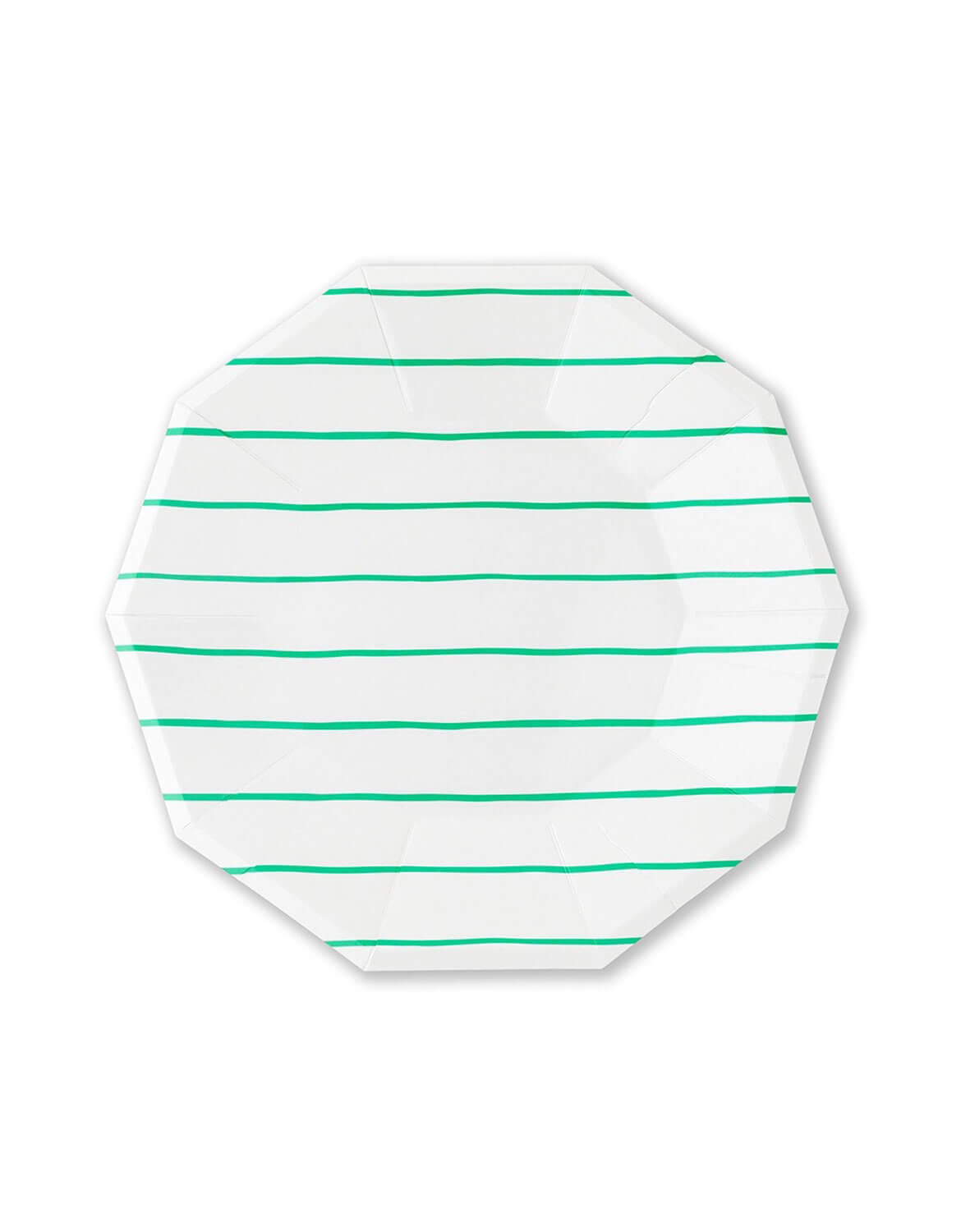 Momo Party's 9.5" Clover Striped Large Plate by Daydream Society against white background.