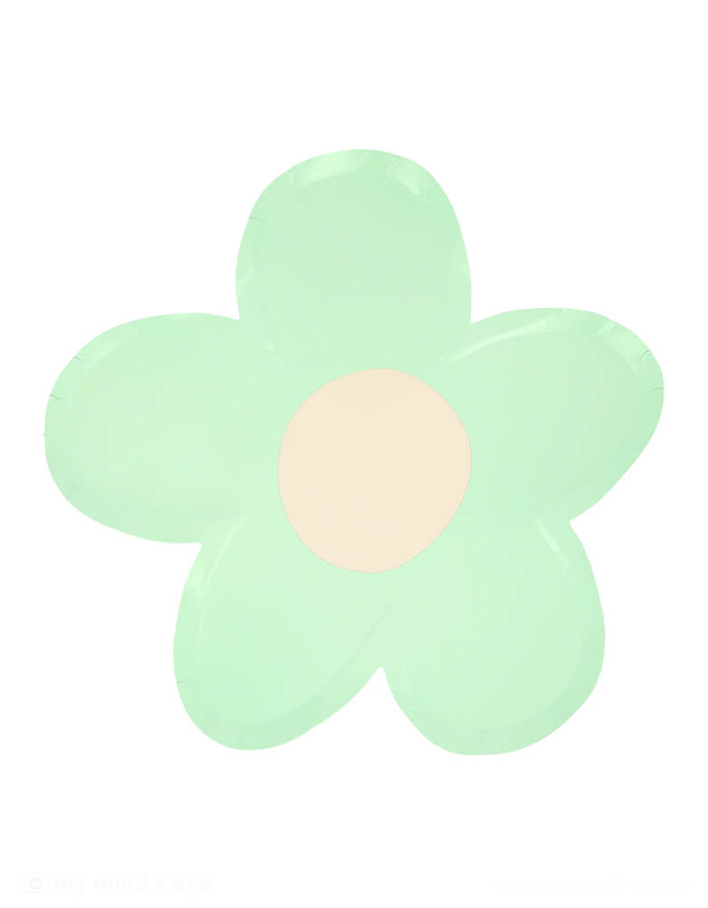 Momo Party's 9.25 x 8.75 x 0.25 inches daisy shaped plates by Meri Meri. Comes in a set of 8 plates in 8 colors: pink, pale pink, peach, yellow, mint, ivory and blue mixed with co-ordinating colored centers, these 90s-inspired daisy plates will add instant joy to any party. They're ideal for picnics, garden parties or anywhere you want a perfectly pastel color theme.