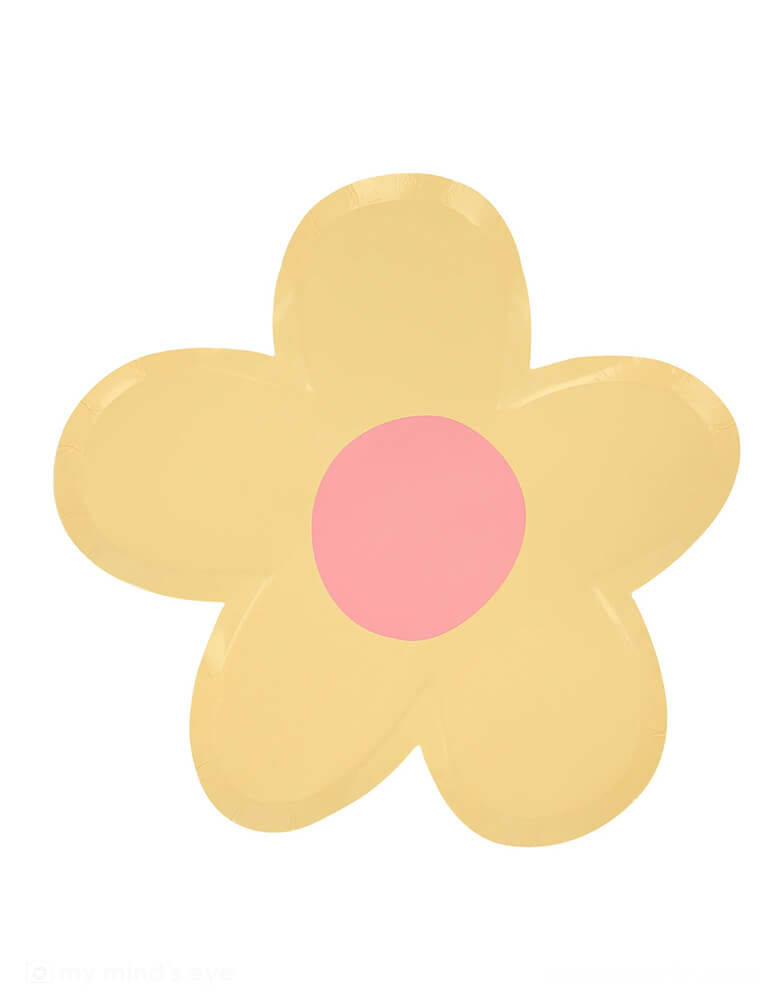 Momo Party's 9.25 x 8.75 x 0.25 inches daisy shaped plates by Meri Meri. Comes in a set of 8 plates in 8 colors: pink, pale pink, peach, yellow, mint, ivory and blue mixed with co-ordinating colored centers, these 90s-inspired daisy plates will add instant joy to any party. They're ideal for picnics, garden parties or anywhere you want a perfectly pastel color theme.