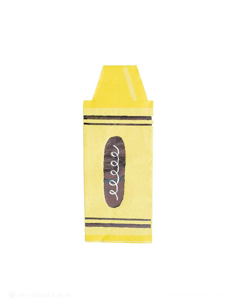 Momo Party's 8 x 3 inches crayon shaped napkins by Daydream Society. Come in a set of 16 napkins in 4 colors including red, yellow, green and blue, these fun and festive napkins are perfect for your kid's first day of school celebration or a back to school party!