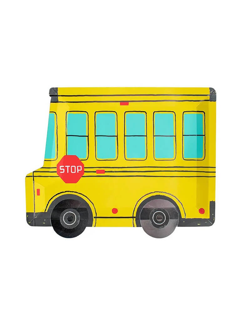 Momo Party's 10.5 x 6 school bus shaped plates by Daydream Society. Perfect for celebrating the first day of school or any back-to-school occasion, these plates will set a perfect scene for your school celebration! 