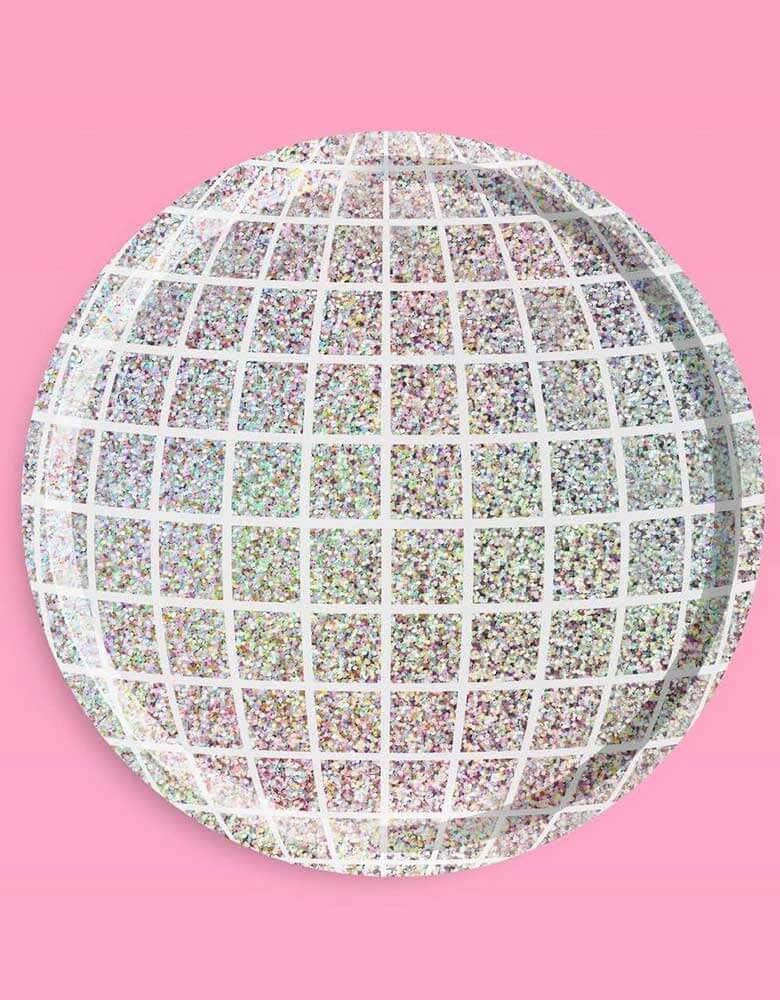 Momo Party's 9" Groovy Disco Paper Plates by Xo, fetti. Make the whole place shimmer with these absolutely bejeweled paper plates. Perfect for cake or dinner - this plate set polishes up real nice.