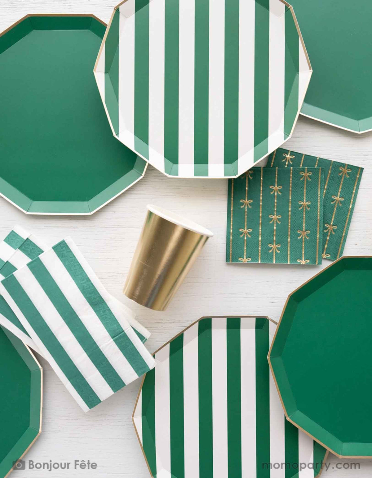 Green Stripe Dinner Plate Set main image 0