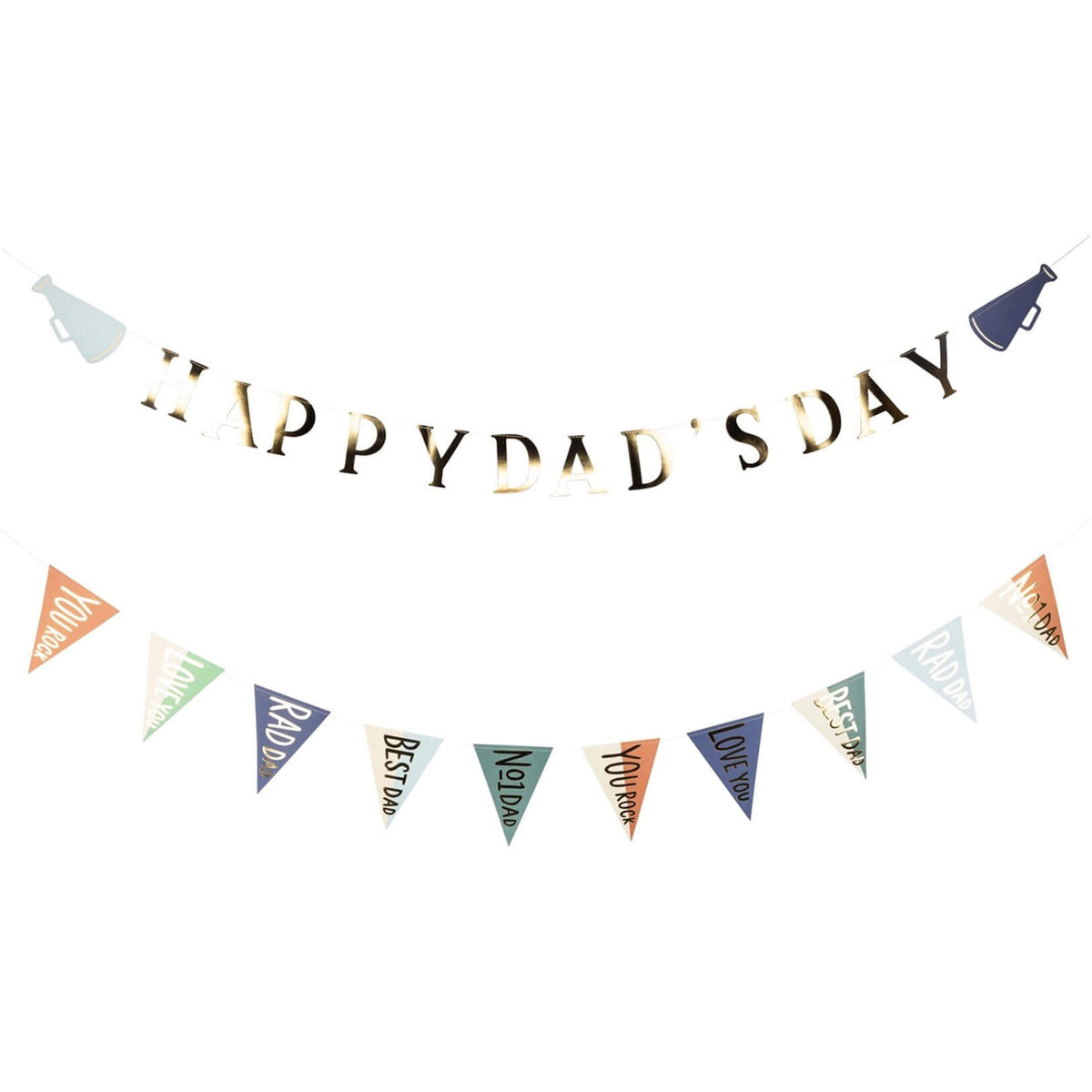 Vatertags-Banner 'Party To Be Happy' – Schwarz Mit Glitzer, Länge 101–203 Cm, Inkl. Schnur