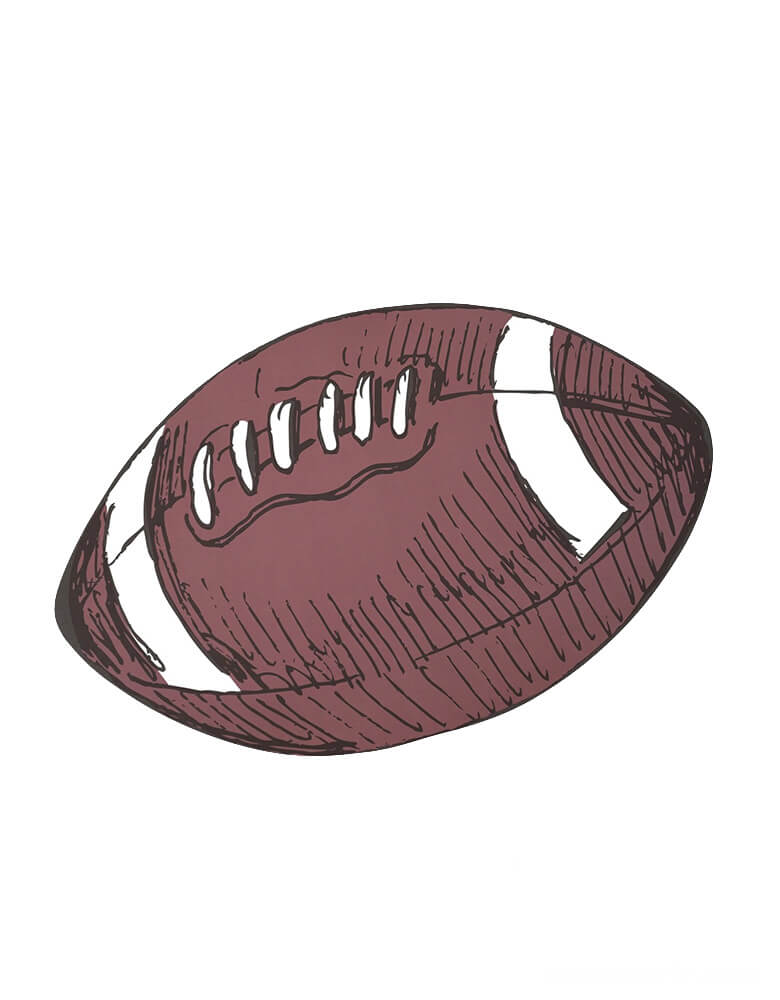 Momo Party's 16" x 10" football shaped placemats by Gatherings. Comes a set of 8 placemats, these vintage inspired football shaped placematsPerfect for perfect for kid's football themed birthday party, a Super Bowl party, or a football watching party with friiends.