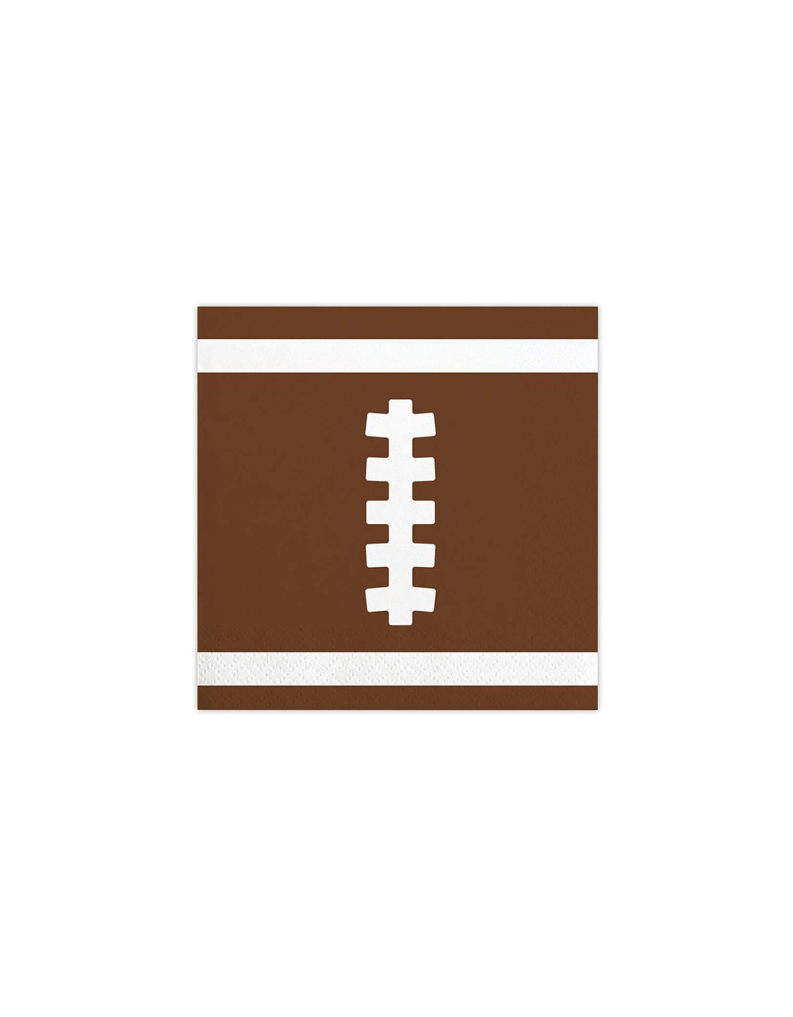Momo Party's 5" Football Small Napkins by Slant. Perfect for tailgates and touchdown celebrations, they add a fun, sporty touch to your snack time. Score big with guests by keeping things clean while cheering on your team!