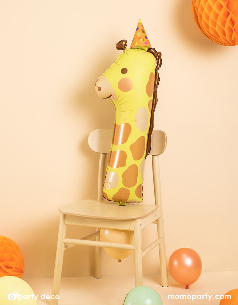 Giraffe Number 1 Foil Mylar Balloon