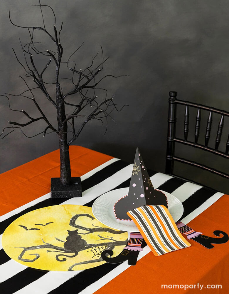 Black & White Stripe Paper Table Runner