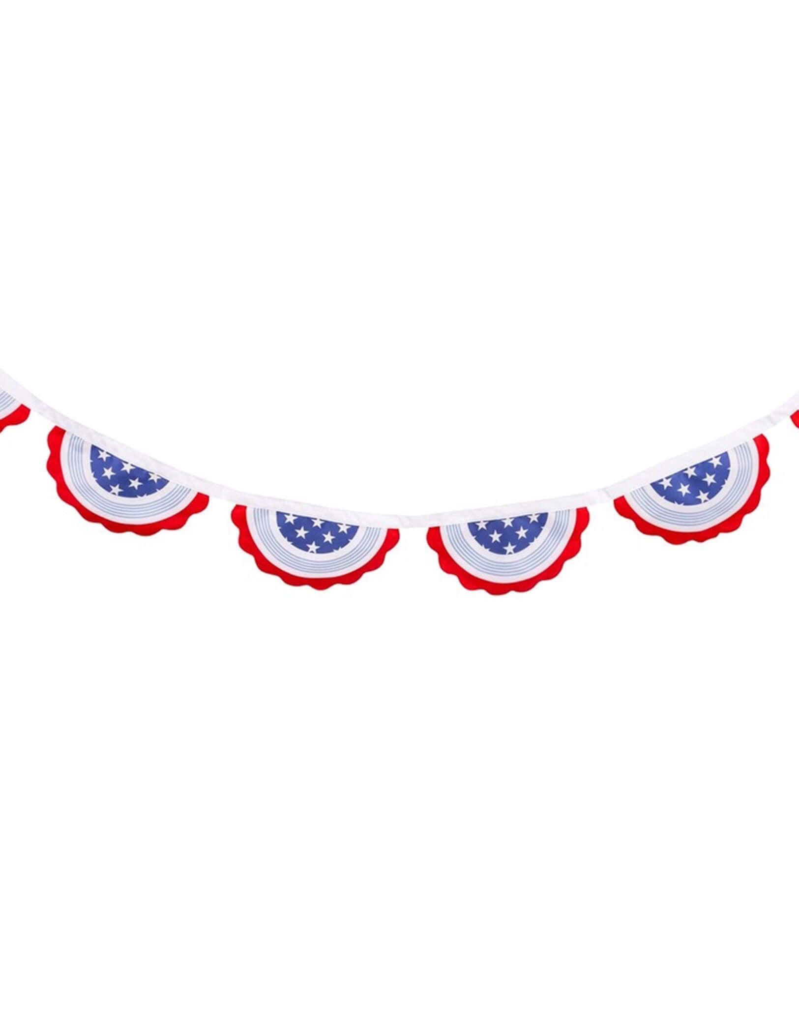 Momo Party's Hamptons Bunting Outdoor Banner with red, white, and blue pattern by My Mind's Eye on a white background.