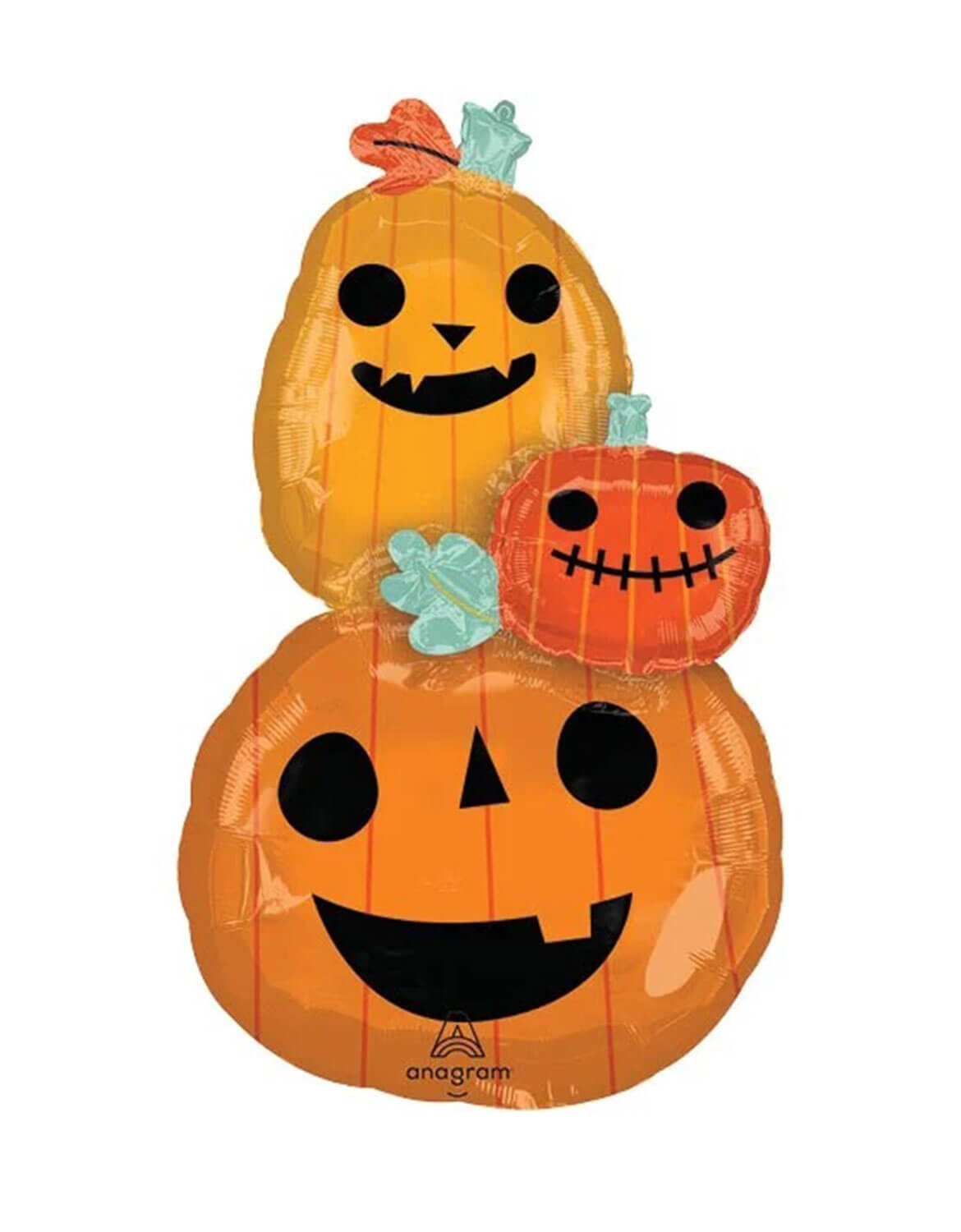 Momo Party's 35" Happy Halloween Pumpkins Shaped Foil Balloon against a white background.