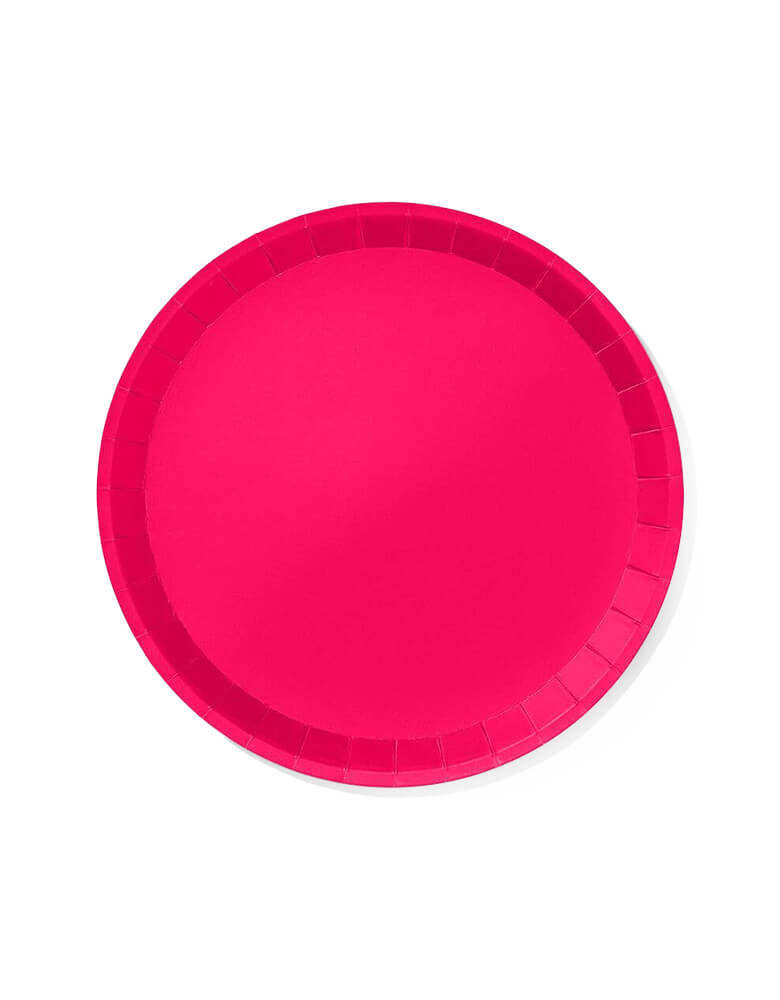 Momo Party's Hot Pink Large Plates by Coterie. These round plates come in an array of eye-catching colors, making them our go-to for any occasion