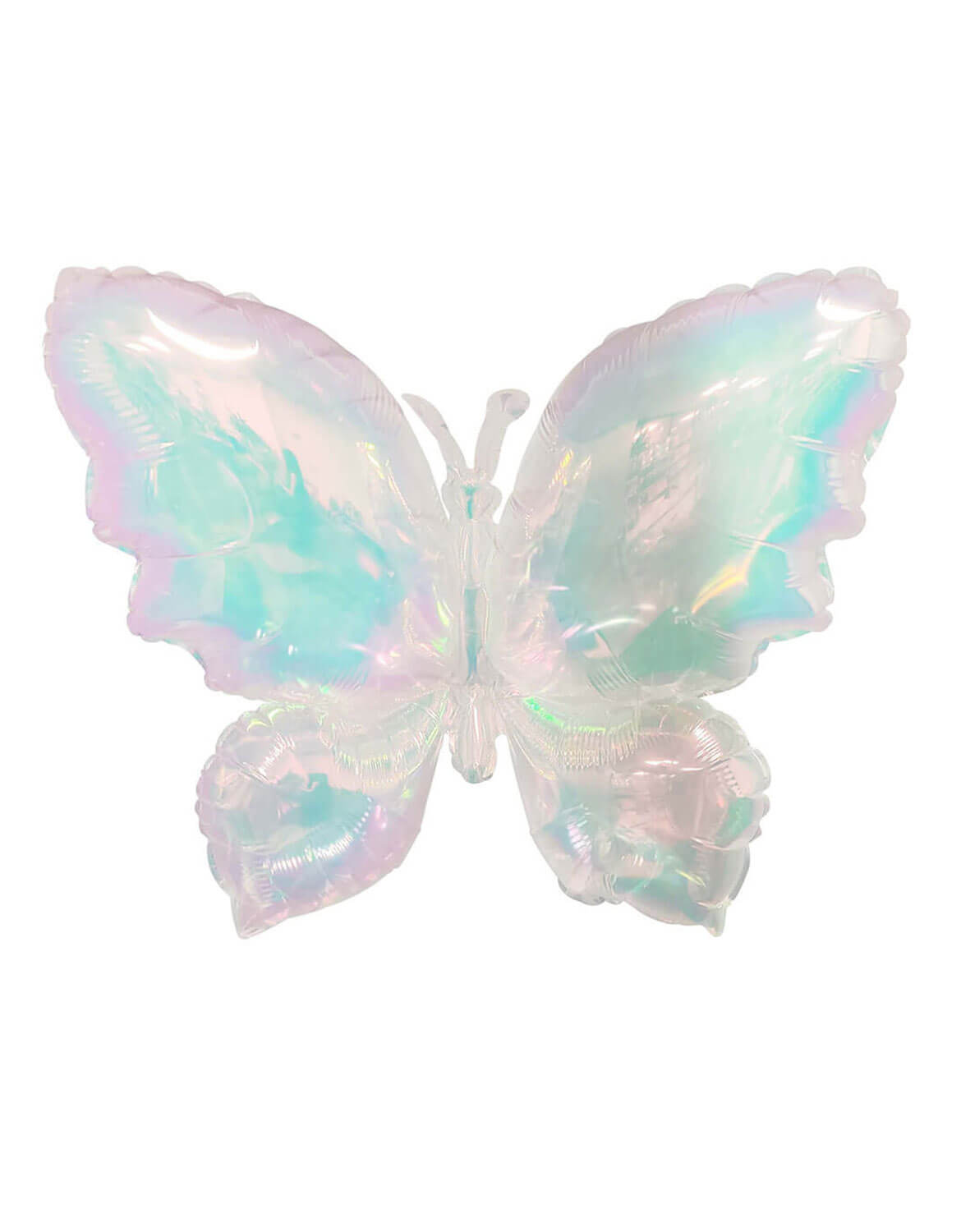 Momo Party's 40" Iridescent Butterfly Shaped Balloon against a white background.