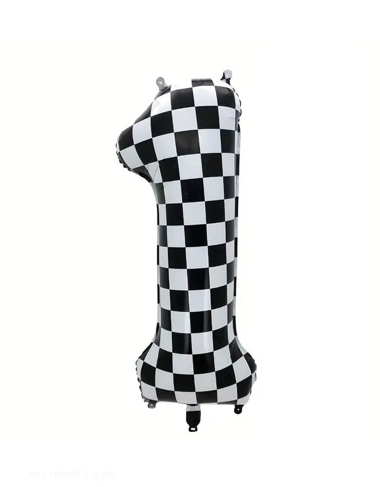 Large Number Checkered Foil Mylar Balloon