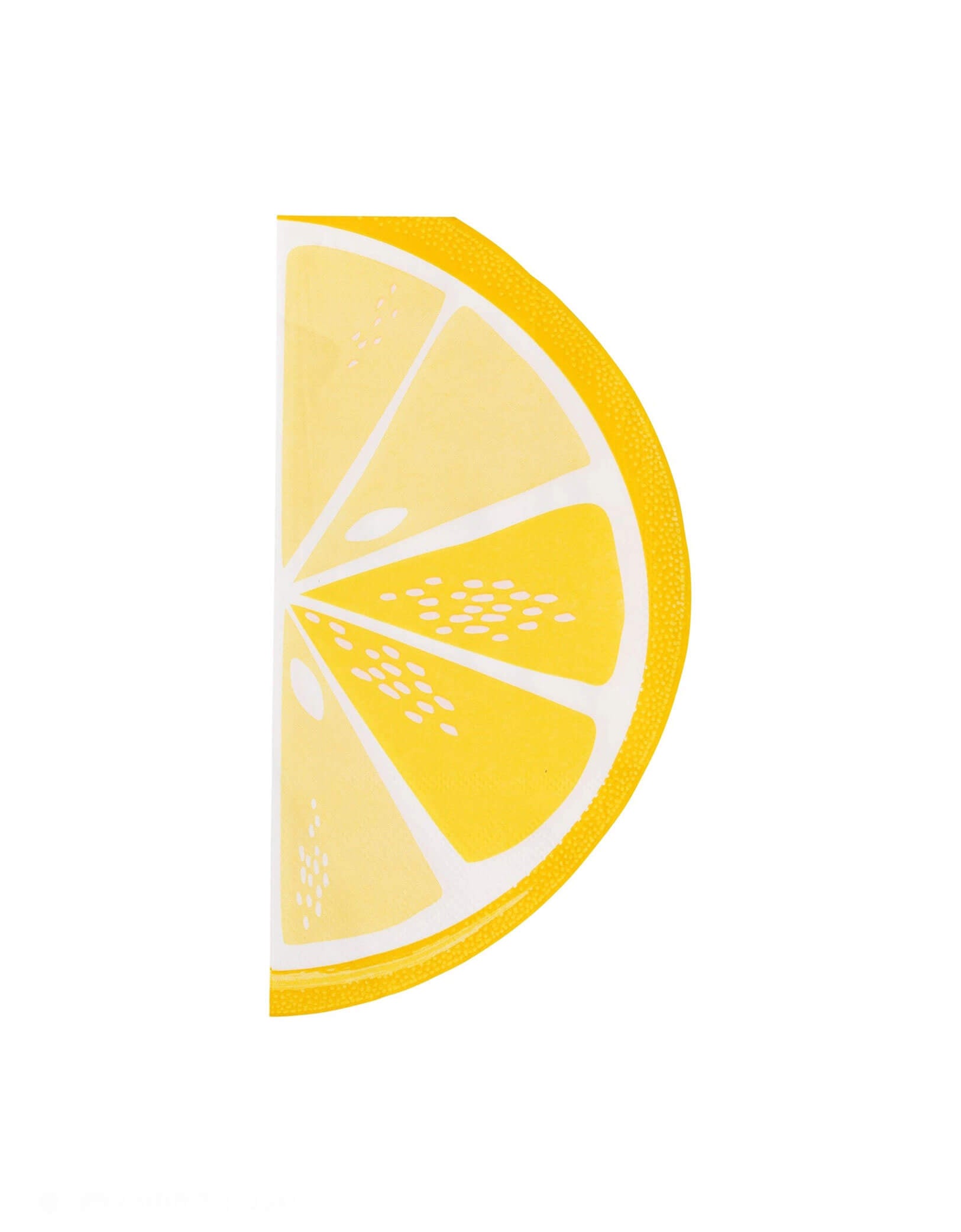 Momo Party's 4.25" x 7.25" sliced lemon shaped napkin by My Mind's Eye on a white background.