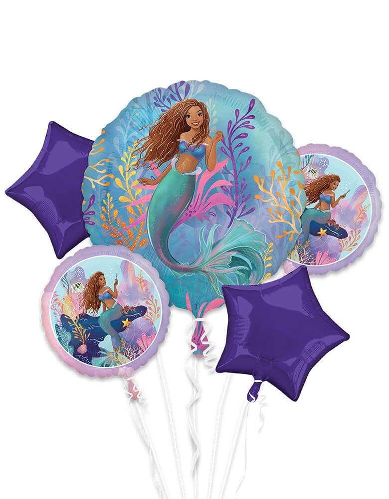 Little-mermaid-live-action-bouquet-balloon-bouquet-45524 by Anagram Balloons. This Little Mermaid Live Action Bouquet includes all the balloons you need to create the perfect Little Mermaid themed balloon bouquet! The bouquet includes multiple shaped Anagram Little Mermaid themed foil mylar balloons.