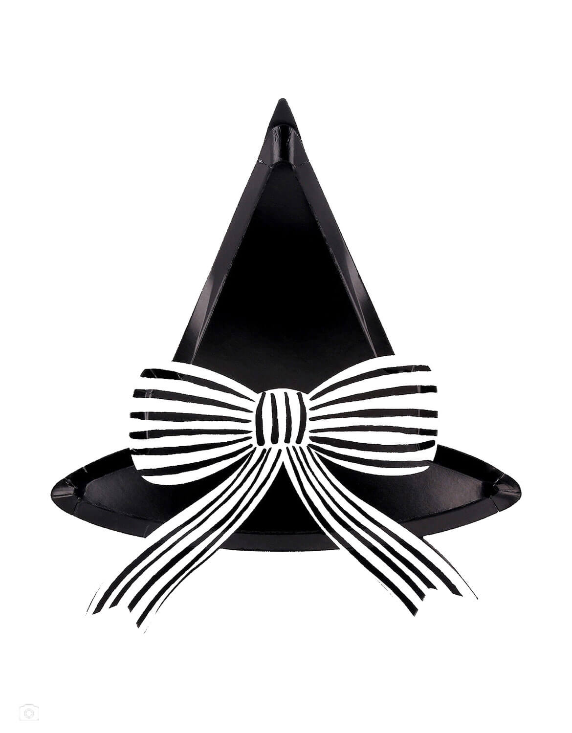 Momo Party's Witch Hat Shaped Paper Plate by Meri Meri. These wickedly fun plates are shaped like classic witch hats, adding magical charm to your Halloween bash. Perfect for serving spooky snacks, devilish desserts, or bewitching bites at your next monster mash. Cast a spell on your party table with these festive, conversation-starting plates!