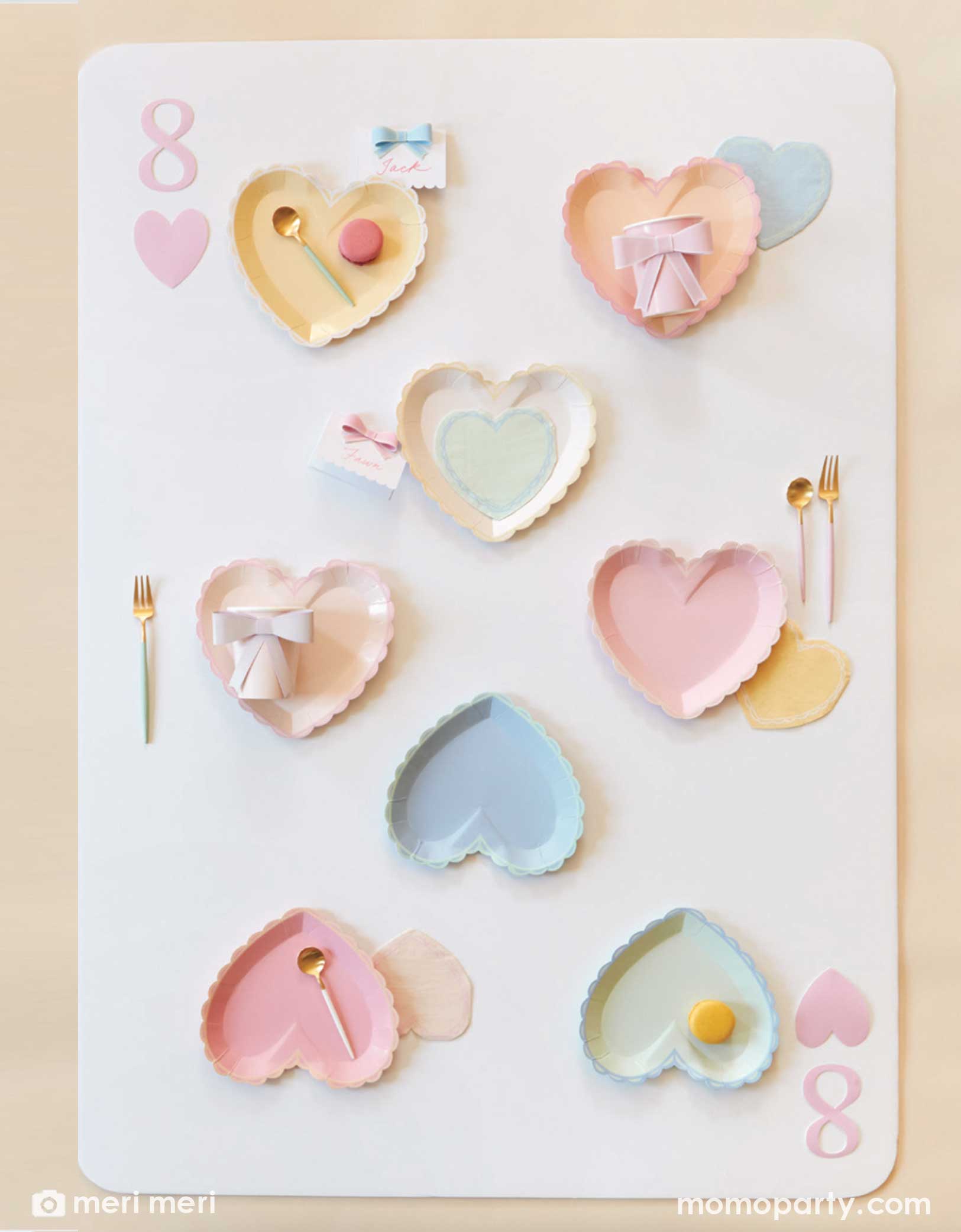 Pastel Heart Large Plates (Set of 8)