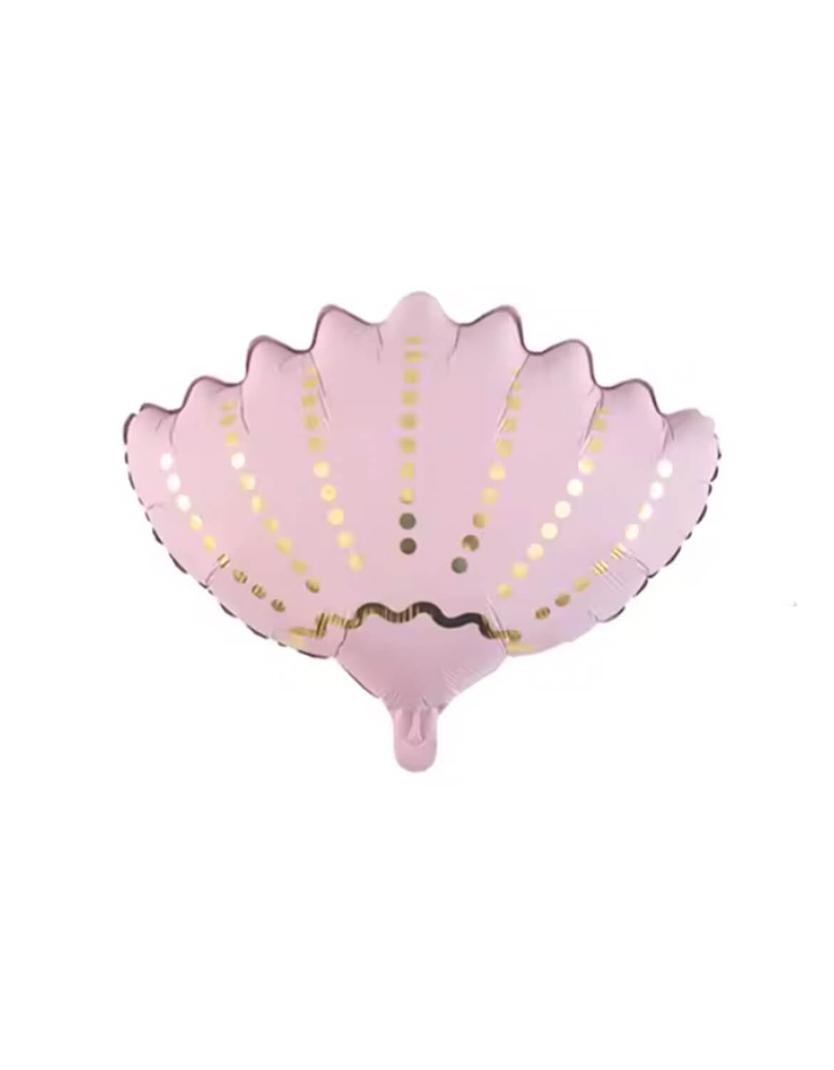 Momo Party's 16" x 20" Mermaid Party Pink Shell Foil Balloon with gold foil accent on a white background.