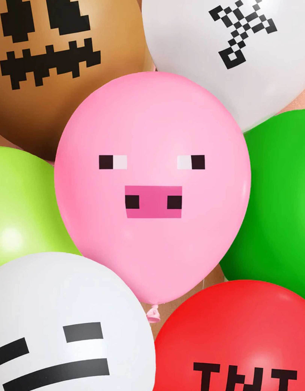 Pixel Minecraft Game Balloon Pack (Set of 25)