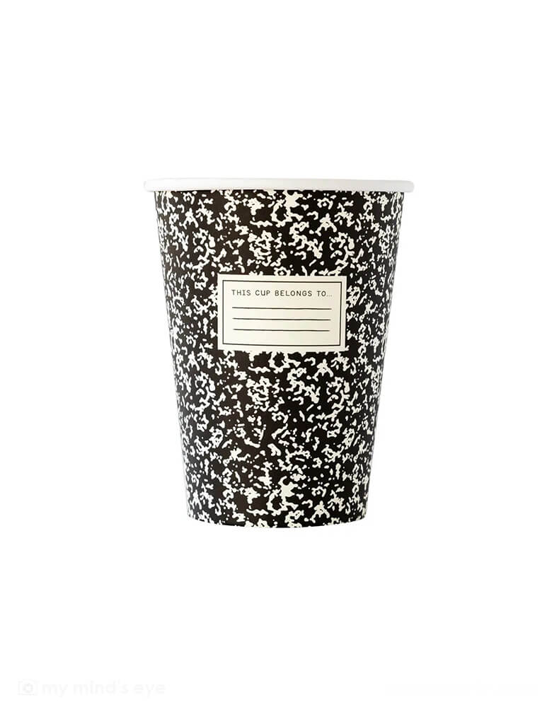 Back To School Composition Paper Cups (Set of 8)